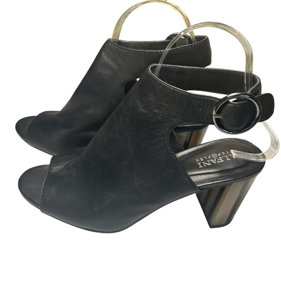Alfani Floriss Step 'N Flex Peep Toe Leather Slingback lock Heeled Shoo Sz 8.5 - Picture 4 of 12
